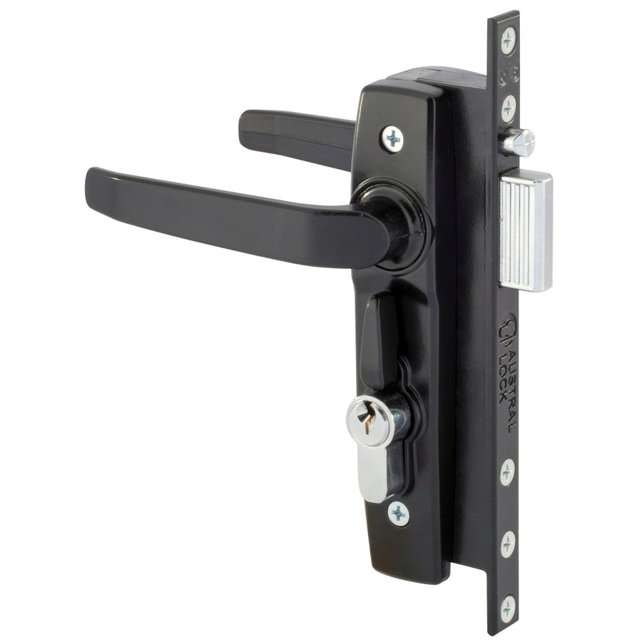 Gainsborough Black Hinged Security Door Deadlock - 190mm x 30mm x 70mm - Durable Security Solution - SuperSaverAU - view 1