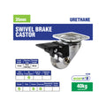 Easyroll 35mm 40kg Transparent Swivel Brake Castors 2 Pack