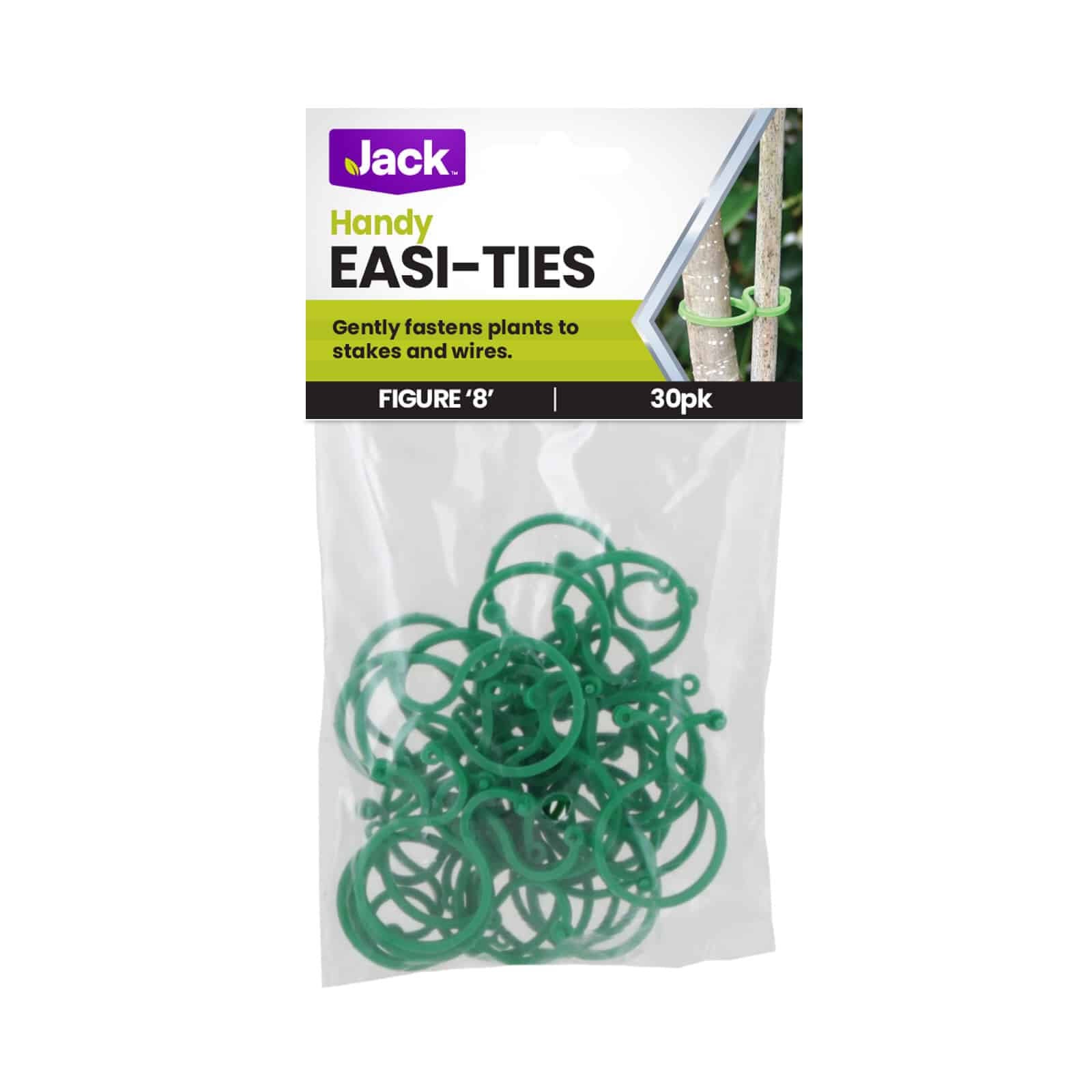 Jack Figure 8 Handy Easi Plant Ties Green - 30 Pack