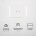 DETA 1 Gang Single Light Switch - White Polycarbonate Horizontal 240V