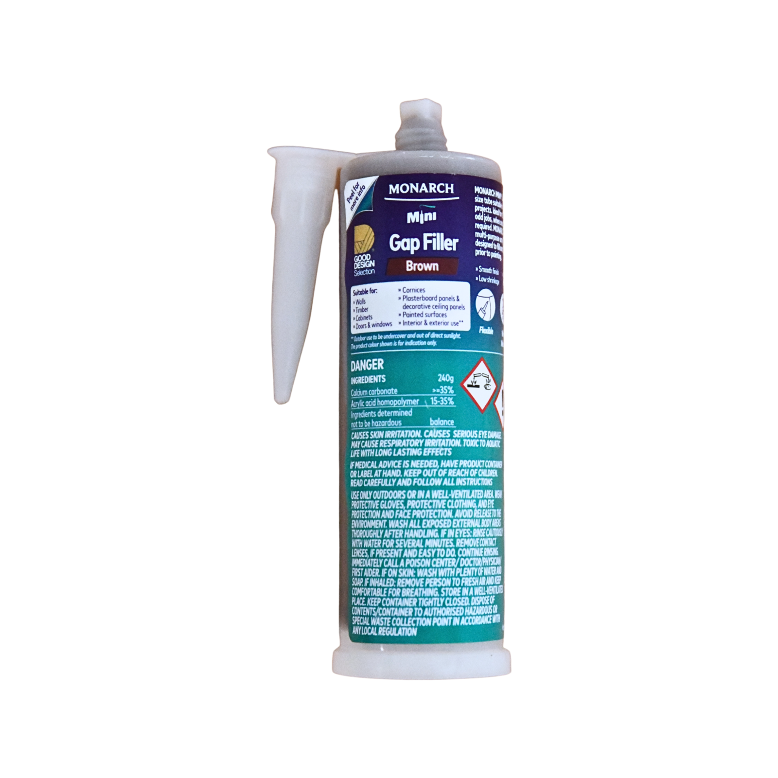 Monarch Mini Gap Filler 240g Brown - Acrylic Sealant for Gaps & Joins