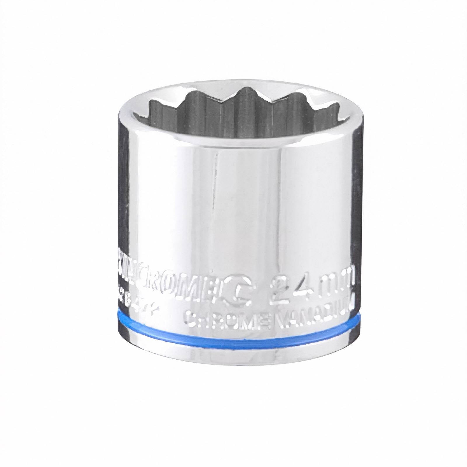 Kincrome 24mm 3/8" Drive Shallow Socket - 12 Point, Chrome Vanadium Steel