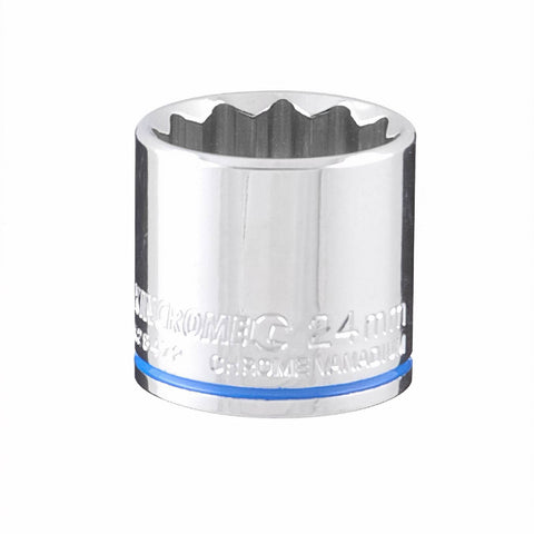 Kincrome 24mm 3/8" Drive Shallow Socket - 12 Point, Chrome Vanadium Steel