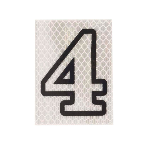 Sandleford 80mm Self Adhesive Night Shine House Number 4 - Silver - SuperSaverAU - view 1