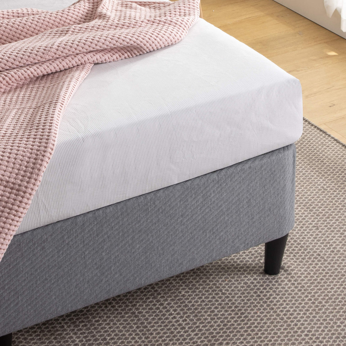 Zinus Keenan Double Ensemble Bed Base - Dark Grey, Steel Frame, Box Spring Built In - AU-BSLB-DG-D
