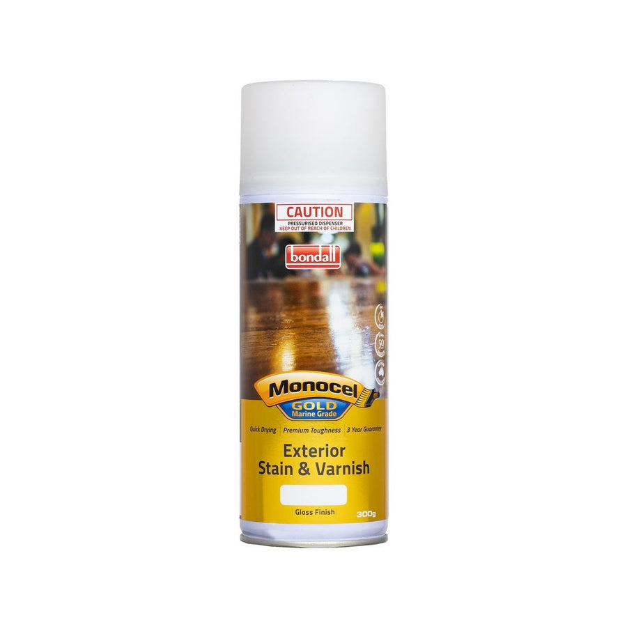 Bondall Jarrah Monocel Gold Marine Grade Stain Varnish 300g Aerosol - SuperSaverAU - view 1