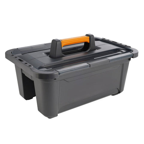 Ezy Storage 22L Bunker Tough Heavy Duty Caddy - Charcoal - Modular Stacking - SuperSaverAU - view 1