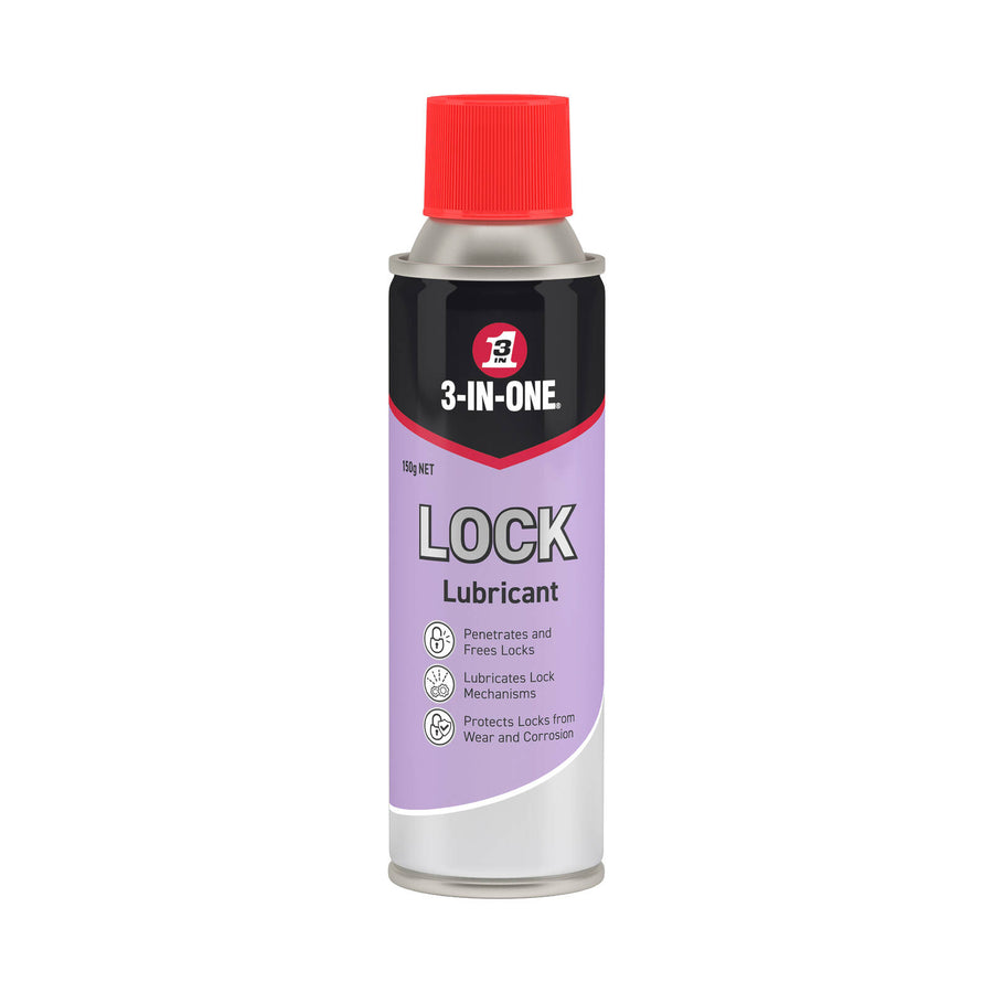 3-In-One 150g Lock Lubricant Aerosol, Cleans Lubricates Protects