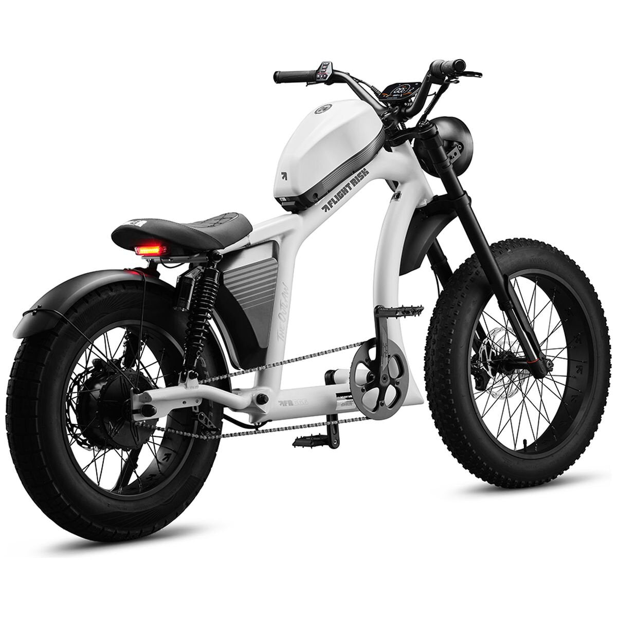 Flight Risk FR666 electric bike - 1500W rear hub motor, 52V 30Ah battery, GPS tracking, White - FR-666WHITE