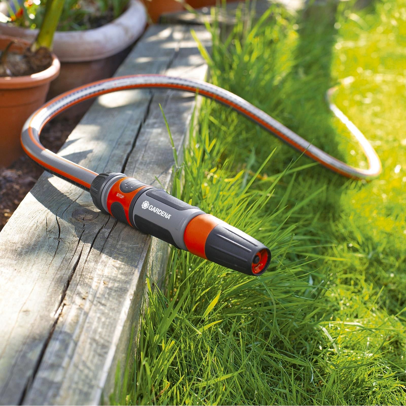 GARDENA 13mm Classic Adjustable Spray Nozzle - Soft Grip, Mist to Jet, 1000kPa