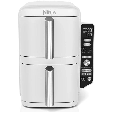 Ninja DoubleStack 9.5L Two Drawer Air Fryer - Stacked Design, Sync Function, White Finish - SL400WH