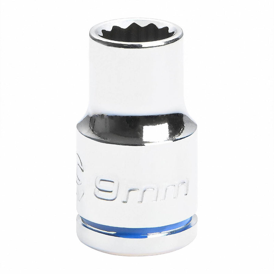 Kincrome 9mm 3/8" Drive Shallow Socket - 12 Point, Chrome Vanadium Steel