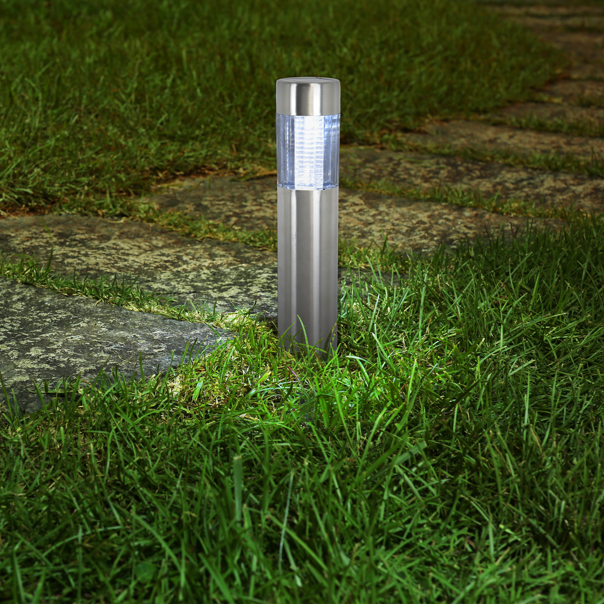 Click Aria Solar Bollard Light - 380mm - Stainless Steel - Outdoor Use - SuperSaverAU - view 2