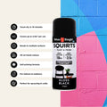 White Knight Squirts Black Gloss Spray Paint 310g - Solvent-Based Paint & Primer, Waterproof