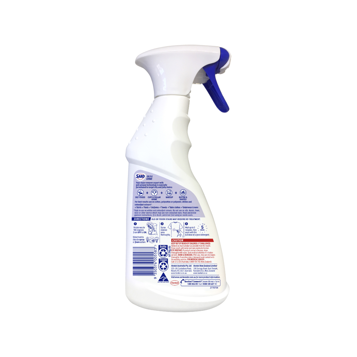 Sard Oils and Grime Stain Remover Spray - 420ml - Effective on Tough Stains