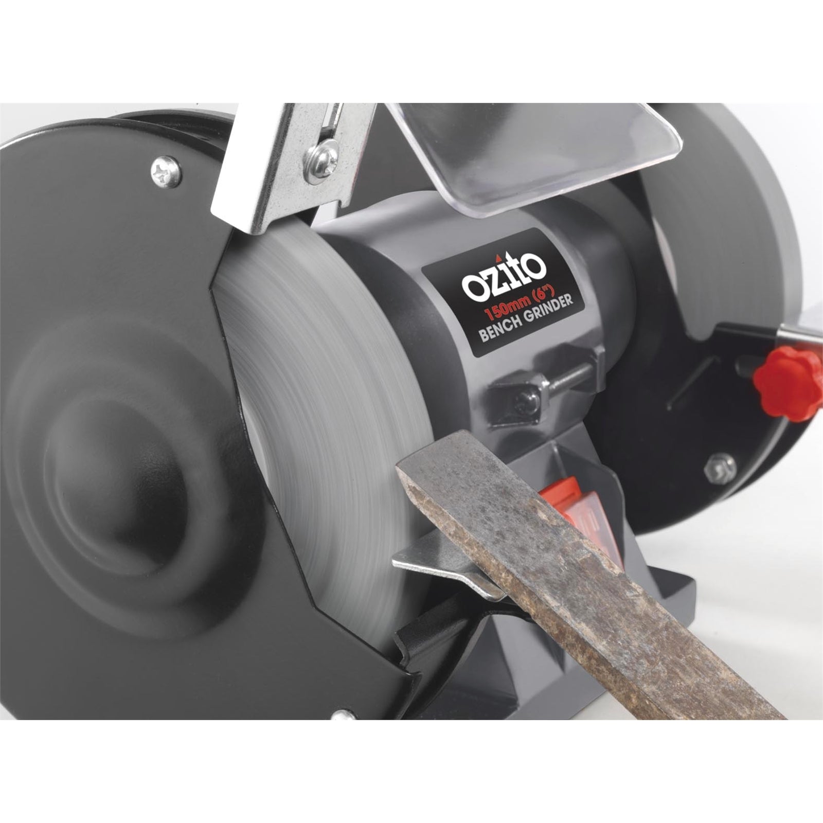 Ozito 150W 150mm Bench Grinder OZBG150WA - 2950rpm with Grinding Wheel & Eye Shields