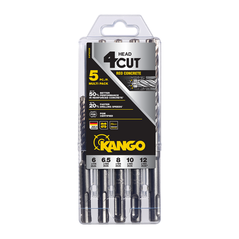 Kango K4 SDS Plus Drill Bit Set - 5 Piece - 72mm - Solid Carbide - Fast Drilling - SuperSaverAU - view 1