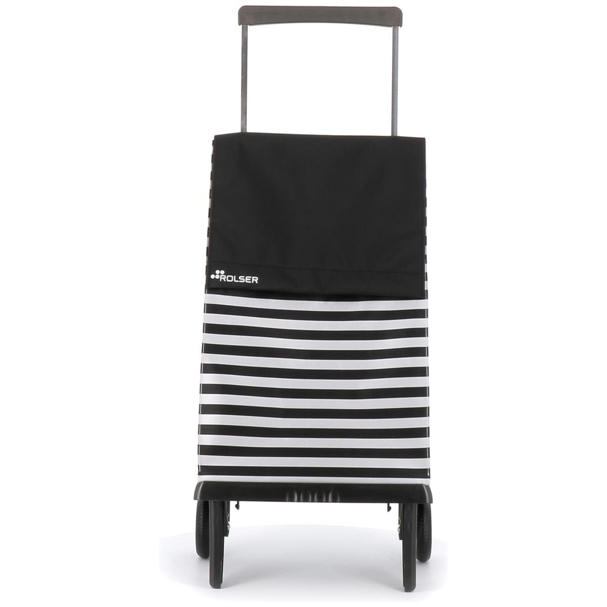 Rolser Plegamatic MF folding 2 wheel trolley - Marina Black/White - Handbag-sized fold - R-PLE072-2028