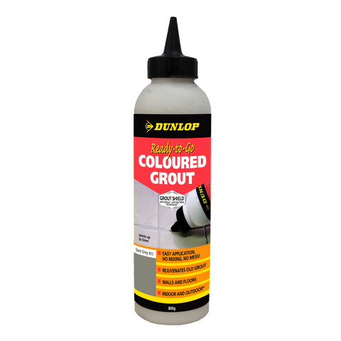 Dunlop Ready-to-Go Coloured Grout 800g Slate Grey Anti Mould Protection - SuperSaverAU - view 1