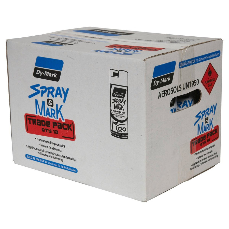 Dy-Mark Yellow Spray Mark Paint 350g Xylene 12 Pack Convenient - SuperSaverAU - view 1