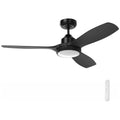 Mercator Raptor S 122cm DC Ceiling Fan with LED Light - Black, 20W CCT Light, 6-Speed Remote - FC978123BK