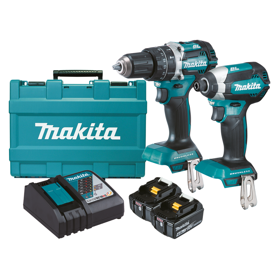 Makita 18V Brushless 2 Piece Combo Kit - 4Ah Batteries - Durable Plastic - SuperSaverAU - view 1