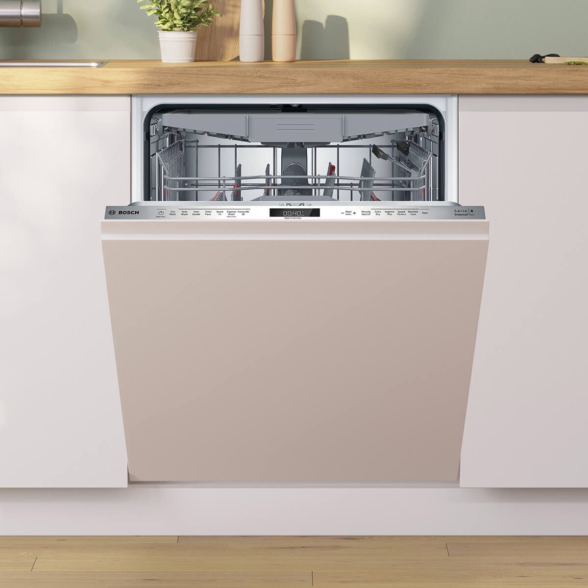 Bosch 60cm Series 6 Fully Integrated Dishwasher - 15 Place Settings, Extra Clean Zone, InfoLight - SMV6HCX03A