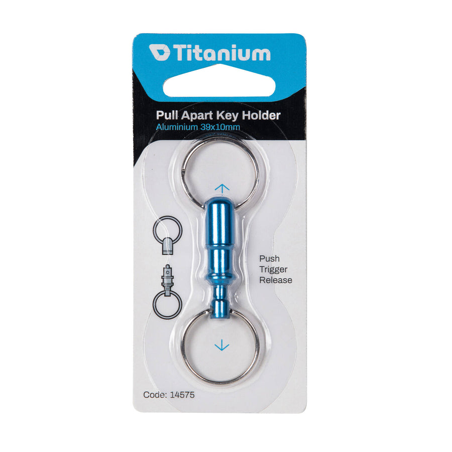 Titanium Aluminium Trigger Release Key Holder with Steel Key Rings