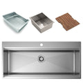 Artinox Layer BRP104 sink with large colander, removable sink and Tasmanian Oak board - BRP104PK