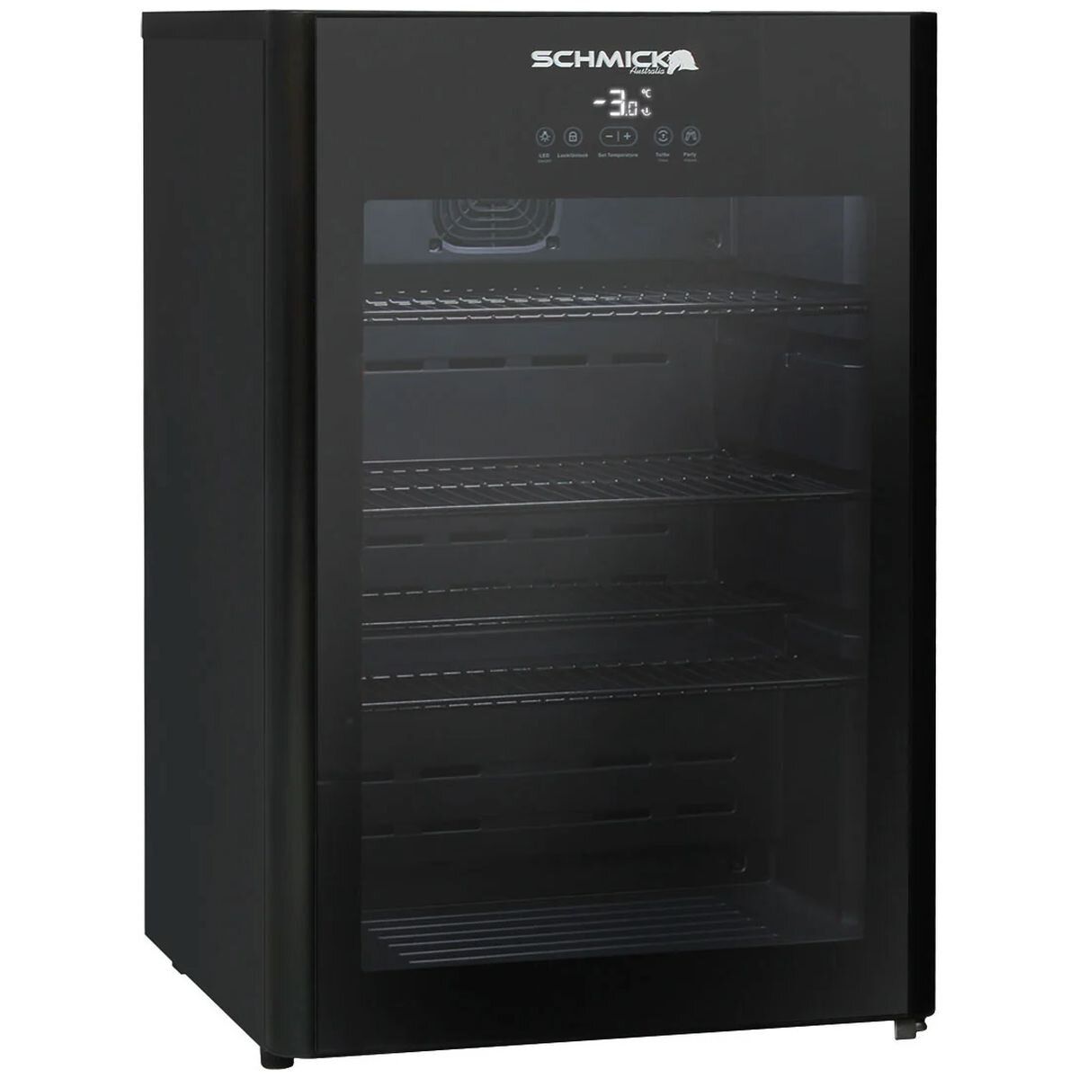 Schmick 108L Alfresco Outdoor Beverage Centre - Black, Heated Glass Door, Turbo Cooling Mode - HUS-EX108