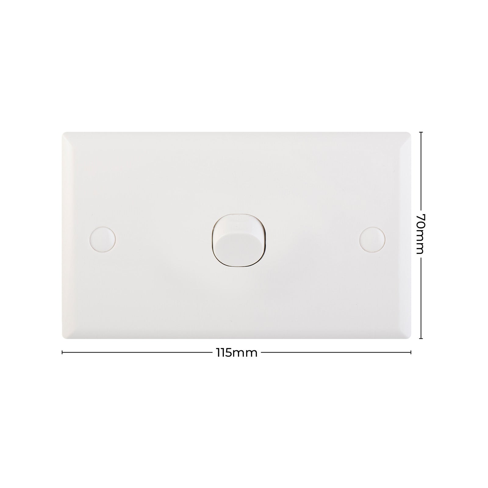 DETA White Solid Plate Single Switch - 1 Gang Polycarbonate 240V