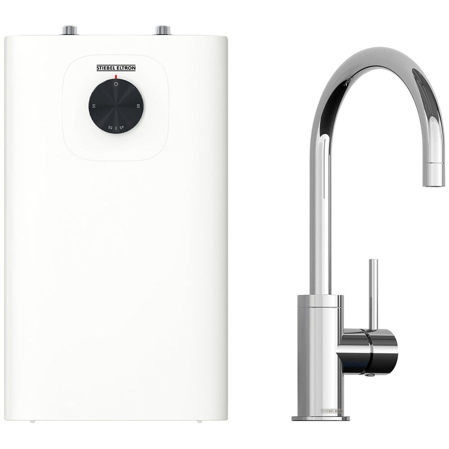 Stiebel Eltron SNU 10 Plus 10L electric water heater with gooseneck chrome mixer - 10A plug and lead - 208193