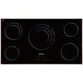 Brohn 90cm Built-in Ceramic Cooktop - Black Glass, 5 Zones, Triple-Ring Zone, Touch Controls - BRCC9001
