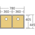 Oliveri Spectra double bowl sink in copper - top mount, undermount or flush mount - SB63CU