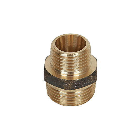 Brasshards Brass Threaded Hex Reducing Nipple 20 x 15mm - Lead-Free, Durable