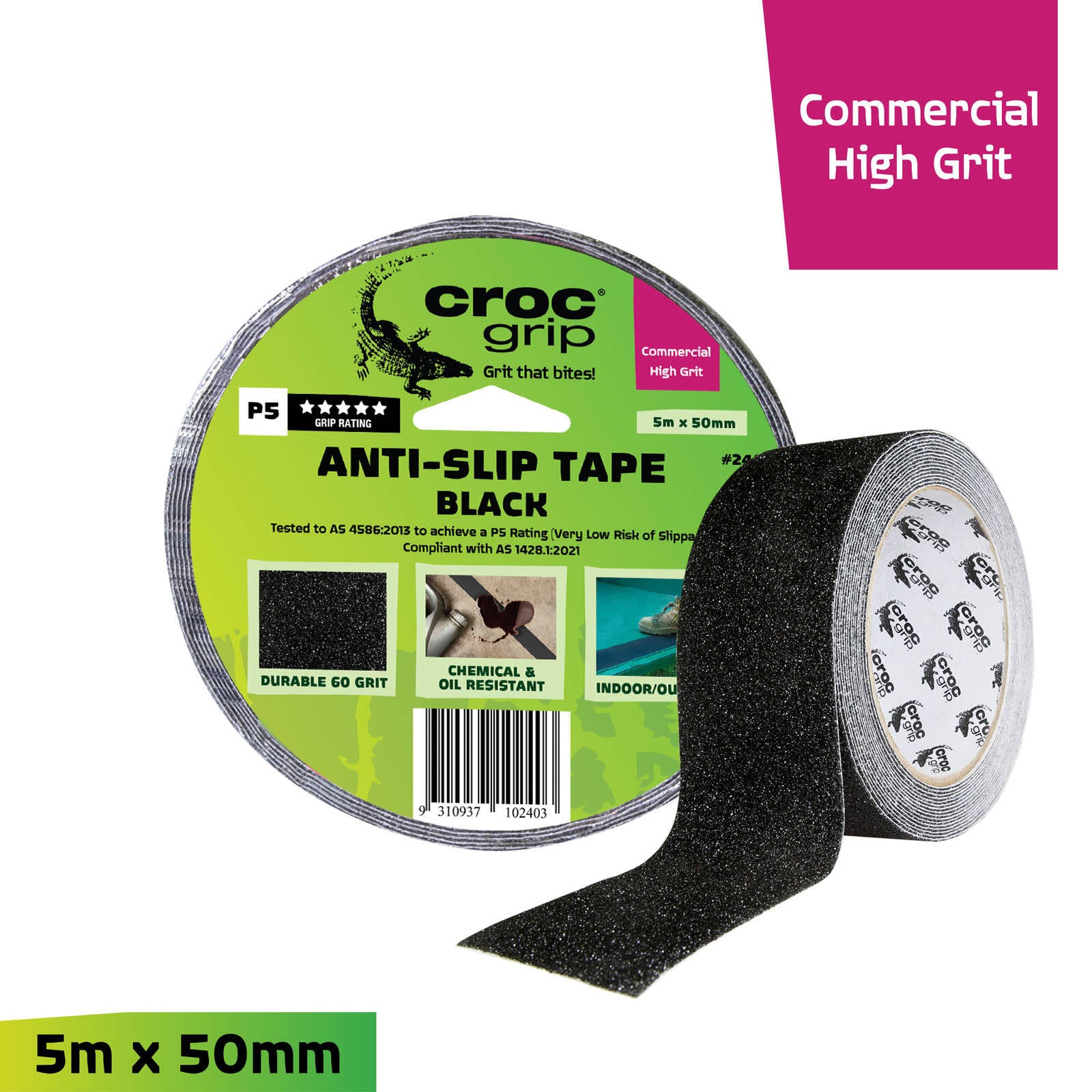 Croc Grip 5m x 50mm Black Anti-Slip Tape