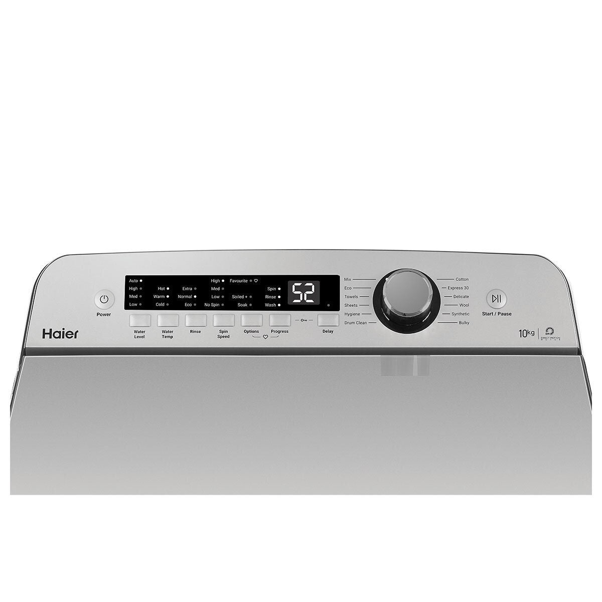 Haier 10kg Top Load Washing Machine - Soft Close Glass Lid, Direct Motion Motor, 12 Programs - HWT10AN1