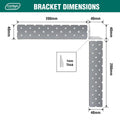Carinya Angle Bracket - 40mm x 40mm x 200mm - Galvanised Steel - Customisable - SuperSaverAU - view 3