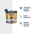 Taubmans 4L White Matt Endure Interior Walls Paint - Water Based - 4L - Stain Resistant - Washable - SuperSaverAU - view 2