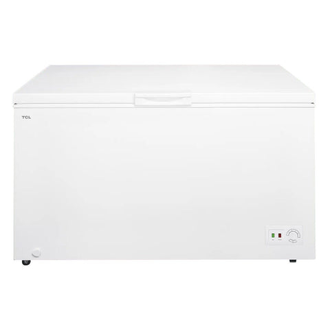 TCL 371L Hybrid Chest Freezer - White, Illuminated Interior, Hybrid Thermostat, Four Rollers - F380CFW
