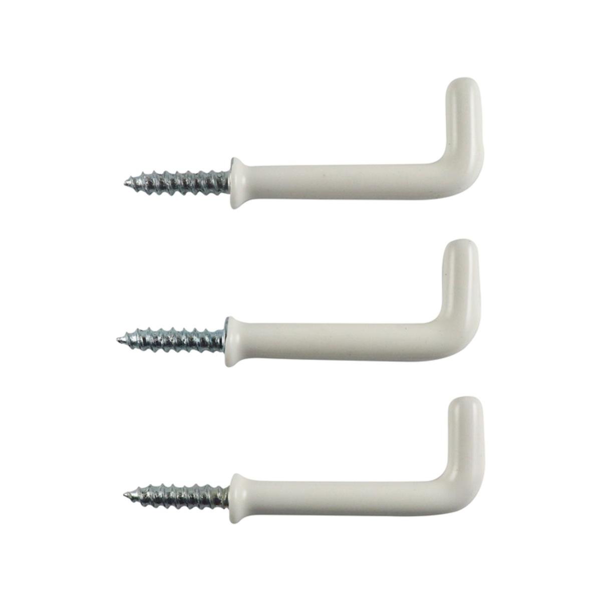 Everhang 38mm White PVC Square Hook 3 Pack - Wall Mounting Solution - SuperSaverAU - view 1