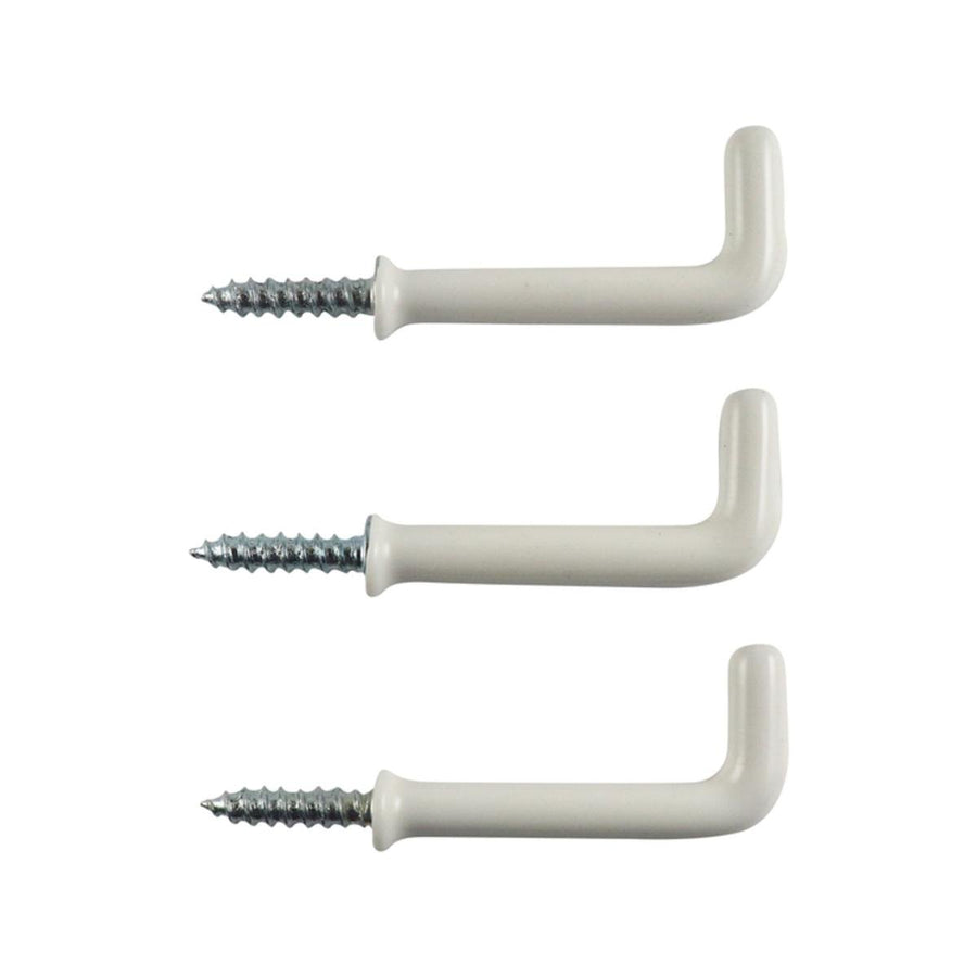 Everhang 38mm White PVC Square Hook 3 Pack - Wall Mounting Solution - SuperSaverAU - view 1