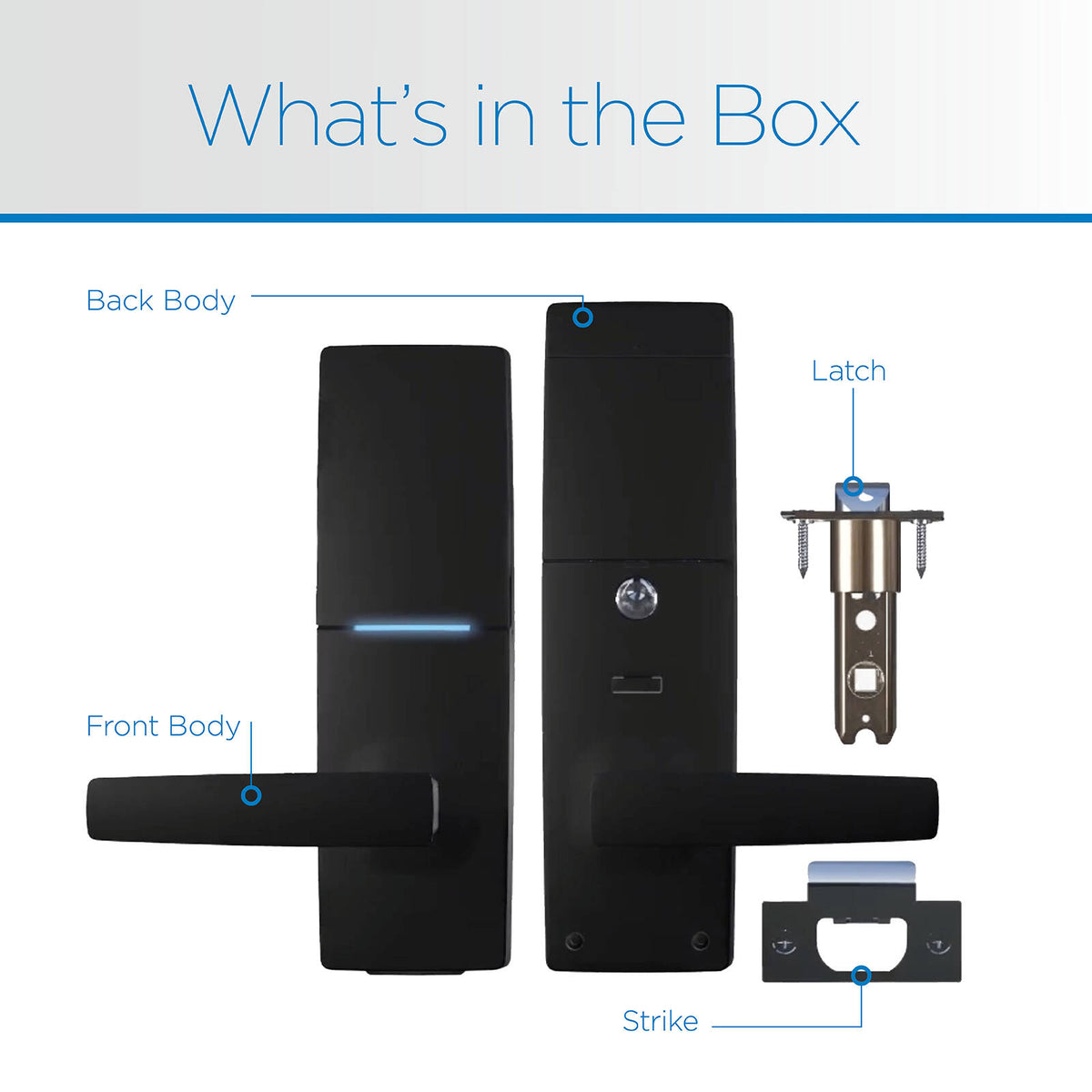 Gainsborough Freestyle WiFi Smart Lock Trilock Matte Black App Controlled GFSW8951AURMB