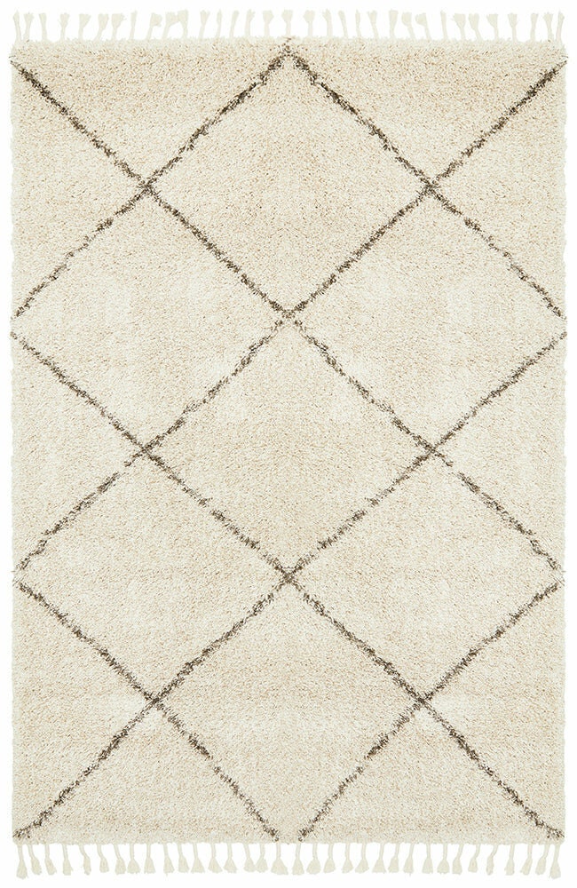 Rug Culture Saffron medium natural rug 230x160cm - power loomed polypropylene, 40mm pile - SAF22NAT230X160