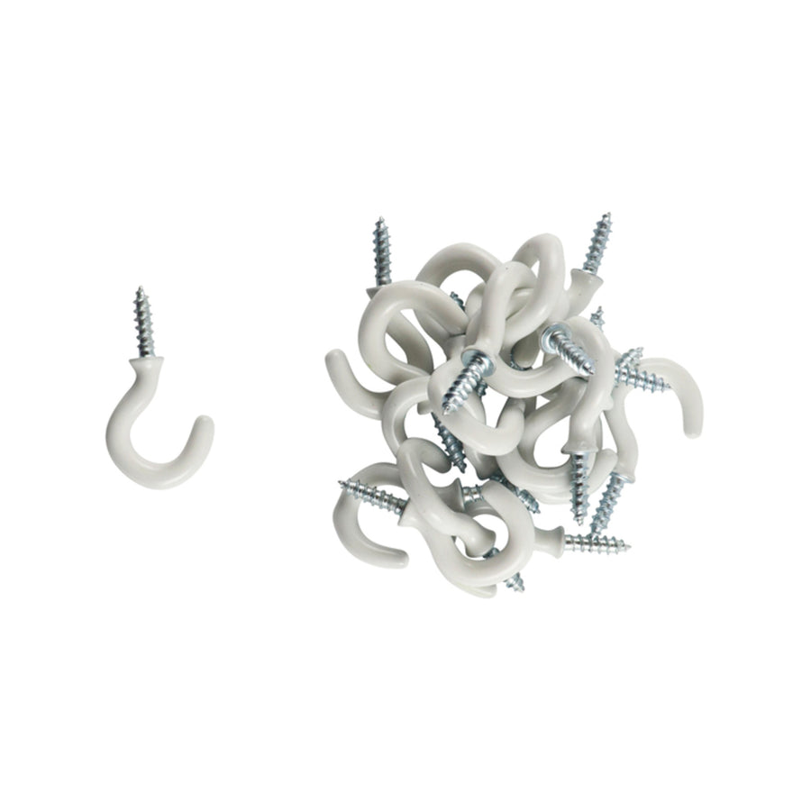 Everhang White PVC Cup Hook 10mm 5kg - 25 Pack