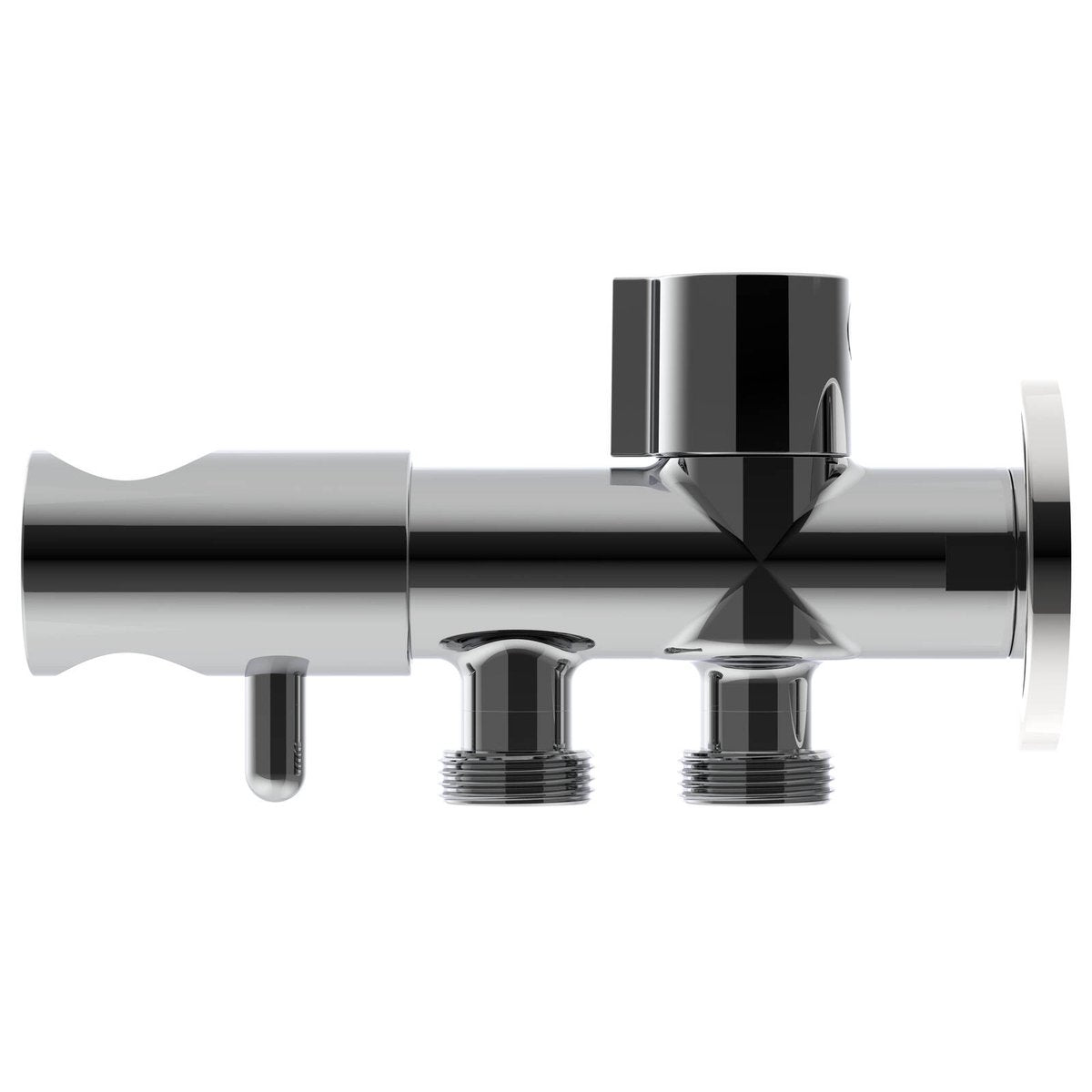 Evekare Chrome Dual Hand Spray Holder & Shut Off Valve - 138mm x 76mm x 43mm - Aged Care Solution - SuperSaverAU - view 2