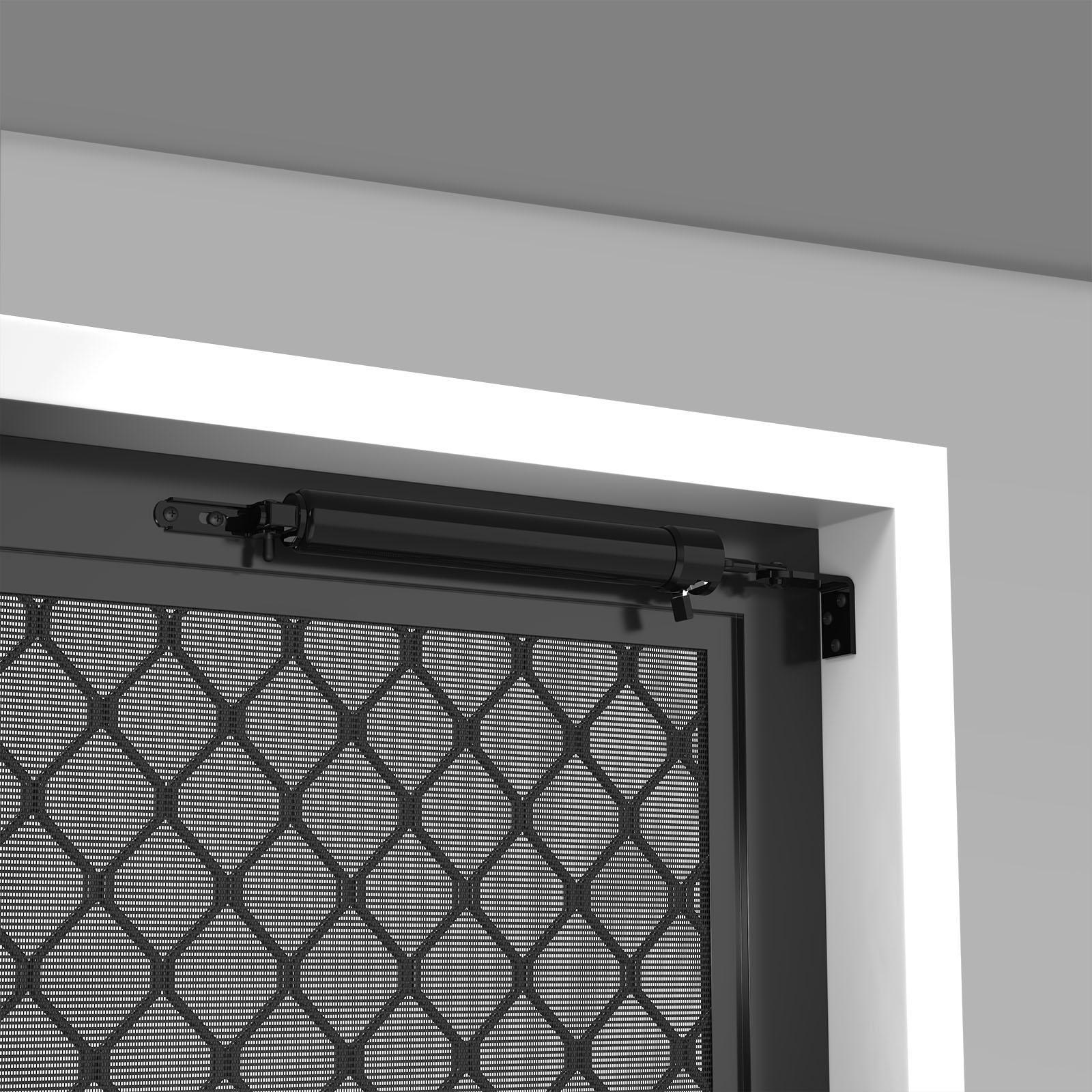 Rolltrak Easy Hold Pneumatic Screen Door Closer Black Powder Coated Steel 18kg