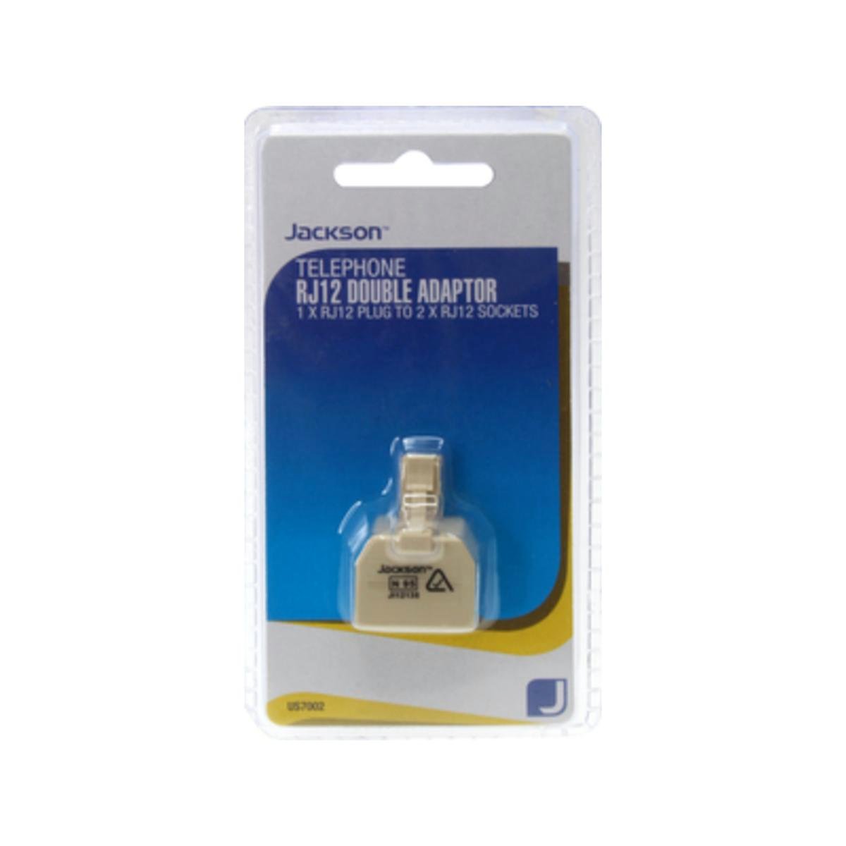 Jackson RJ12 Double Adaptor 6P4C Plastic Light-Weight Design - SuperSaverAU - view 1