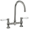 Armando Vicario Provincial exposed breech kitchen mixer tap - brushed nickel, gooseneck - 400160BN