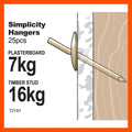 Everhang Picture Hanging - 16kg - Brass Plated - 25 Pack - SuperSaverAU - view 4